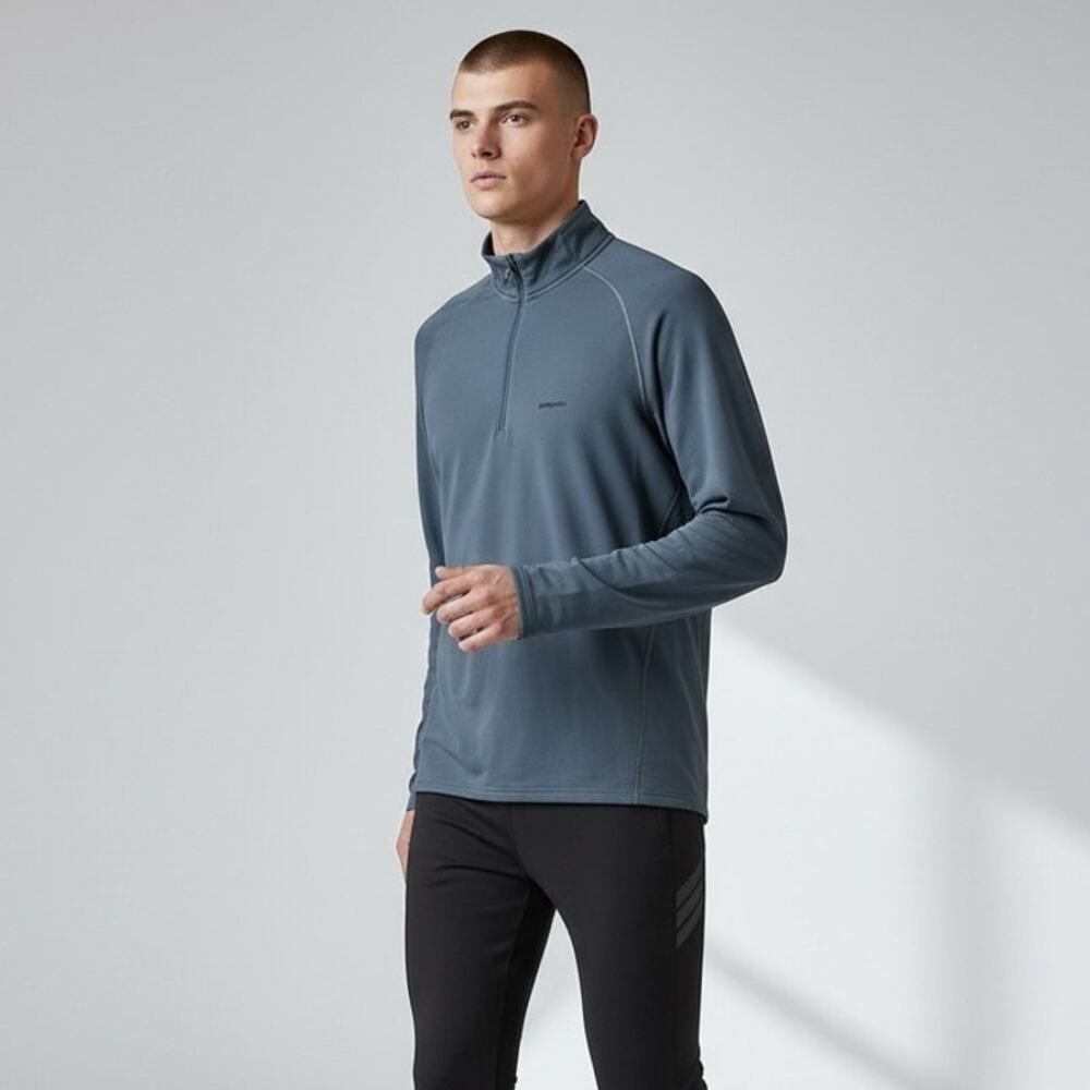 Patagonia Cool Weather Top Men's Sz M Asphalt Long Sleeve 1/2 Zip Workouts